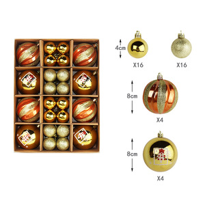 Ensemble de décorations pour arbre de Noël, 4 cm, 8 cm, boules en plastique peintes, 40 pièces par boîte, fabriqué en Chine, ASNX812 - Product Image 3