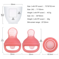 2022 nuovo Design riutilizzabile ecologico per uso alimentare BPA Silicone morbido per bambini cibo fresco ciuccio alimentatore di frutta Set con coperchio in PP
