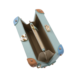 <span class=keywords><strong>Borsa</strong></span> a Mano in Vera Pelle per <span class=keywords><strong>Donna</strong></span>, Mini Organizer Stile Baule Vintage, <span class=keywords><strong>Borsa</strong></span> a Tracolla - Product Image 2