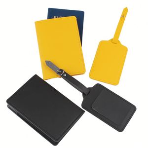 Fashionable Waterproof Portable Pu Letter Decorated 7-Inch Passport Cover Travel Wallet Case Includes <b>Suitcase</b> Luggage Tag - Product Image 4
