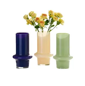 Factory wholesale glass vase hydroponic high-grade retro simple dry flower machine living room table decoration pieces