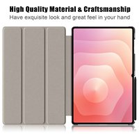 Casing penutup keras ponsel Samsung Galaxy Tab S11 Ultra 14.6, casing ponsel Magnet lipat tiga sandaran PU + PC untuk Samsung Galaxy Tab S11 Ultra SM-X930 X936