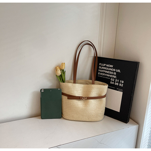 Chất Lượng Cao Tay Dệt Của Phụ Nữ Túi Cho Sử Dụng Hàng Ngày Công Suất Lớn Vai Túi Ưa Thích Mùa Hè Kỳ Nghỉ Rơm Túi - Product Image 2