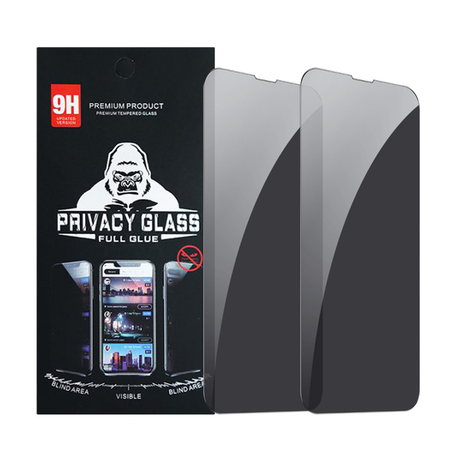 EZ-GLAZ 2Pack Privacy Glass for iphone 14 13 Pro Max Easy Installation Kit Easy Fit Privacy Screen Protector