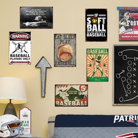 Venta al por mayor de placas de metal de bolas vintage personalizadas béisbol baloncesto fútbol carteles de chapa decorativos cartel de regalo deportivo