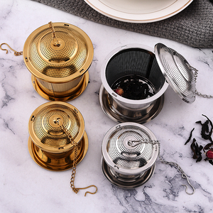 Bán buôn giá rẻ Trung Quốc tái sử dụng thép không gỉ Vàng trà bóng trà Infuser lọc gia vị lưới bóng gia vị Lọc - Product Image 3