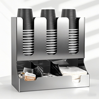Café Accessoires Commercial En Acier Inoxydable En Plastique Tasse Couvercle Distributeur Café Lait Thé Magasins Bar Comptoir Organisateur 6 Grilles