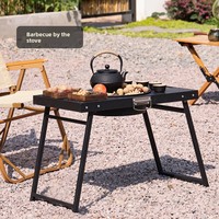 Nouvelle Conception 2026 – Table de Brasero Extérieur 4-en-1, Table de Barbecue Pliable en Acier pour Camping et Chauffage de Terrasse