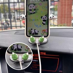 Panda 3D búp bê xe điện thoại di động chủ không thấm nước linh hoạt Cốc hút cho nội thất & bàn sử dụng dễ dàng sử dụng phong cách trang trí - Product Image 4
