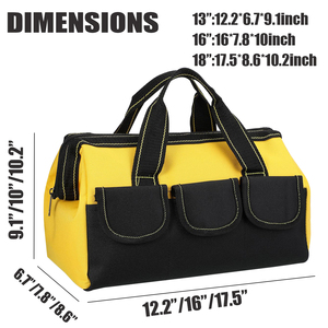 Waterproof OEM <b>Tool</b> <b>Bag</b> Durable Bottom Adjustable Strap 150 lb Capacity Multi-Compartment for <b>Electrician</b> Carpenter Mechanic - Product Image 5