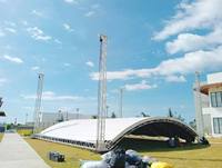 Estructura de Techo Circular de Aluminio para Conciertos al Aire Libre, Estructura de Iluminación Curva, Diseño de Sistema de Estructura de Techo de Arco para Escenario en Venta