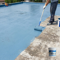 Revêtement imperméable en polyuréthane à base d'eau, membrane liquide hautement élastique anti-fissures pour toiture, sous-sol, sol en béton