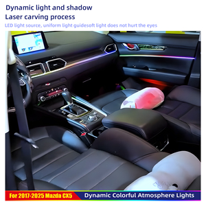 Kit de Iluminación Ambiental para Mazda <span class=keywords><strong>CX</strong></span>-<span class=keywords><strong>5</strong></span> 2017-2025, 4 Paneles de Puerta, Tiras LED de 256 Colores, Luces para Espacio de los Pies y Manijas, Iluminación <span class=keywords><strong>Interior</strong></span> para Auto - Product Image 4