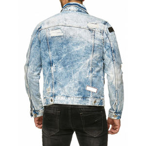 100% coton Denim vestes hommes décontracté couleur unie poche mince veste pour hommes Style haute qualité hommes vêtements Denim veste - Product Image 4