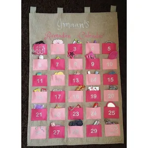 Wall Hanging Calendar Eid Decorations Eid Advent Calendar Wholesale Linen Ramadan Advent Calendar