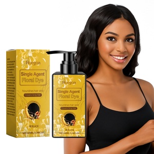 Tinte Permanente para el Cabello Negro Hoegoa en Crema con Extractos de Rosa, Canela y Sándalo para Cubrir las Canas, Tratamiento Nutritivo para el Cabello en Casa - Product Image 1