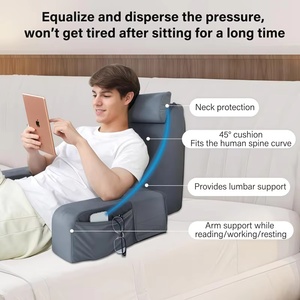 Ergonomic Reading Pillow with Armrests Wedge Shape <strong>for</strong> <strong>Back</strong> <strong>Support</strong> Comfortable Bed Sofa <strong>Chair</strong> Office Use and Relaxation - Product Image 5