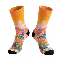 Chaussettes personnalisées à logo, best-seller, pour l'été, jeunesse, avec revers, respirantes, en coton doux, imprimées, pour les vacances et le quotidien