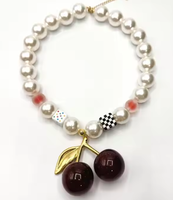 Nouveau collier à pendentif en forme de grosse cerise rouge, perle, fraise, ananas, limon, collier de fruits adorable pour femmes, cadeau de bijoux
