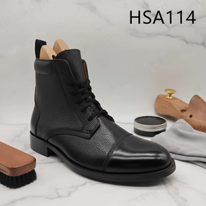 LXG, Chaussures habillées noires à double articulation pour négociations d'affaires, semelle extérieure robuste en caoutchouc avec clous en fer, chaussures formelles mi-montantes HSA114 - Product Image 2