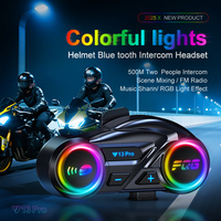 Casque Intercom Moto Y13 PRO Double Chipset 6.0, Casque Audio Sans Fil BT, Partage de Musique, Effet Lumineux Mixte, Radio FM
