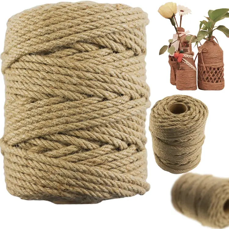 Offre Spéciale 1mm-60mm 100% corde de jute naturelle ficelle de sisal corde de manille torsadée pour la décoration artisanale paysage et emballage