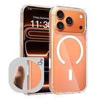 Casing HP Transparan Anti Benturan TPU+Akrilik dengan Tombol Kontrol Kamera AI Magnetik Kuat N52 untuk iPhone 16 17 18 Pro Max