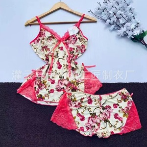 Traje de ropa interior caliente Impreso Sexy <span class=keywords><strong>Tirantes</strong></span> Pijamas Fabricantes en stock al por mayor - Product Image 3