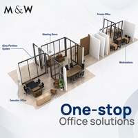 Système de cloisons de bureau en verre M&W, panneaux en bois, poste de travail modulaire, salle de réunion, bureau privé, solution de mobilier de bureau à plan ouvert