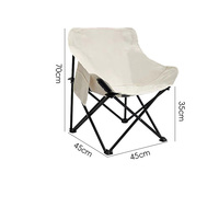 Chaise pliante de loisirs d'extérieur en acier au carbone blanc, légère et portable, multi-usages, pour le camping, en stock usine