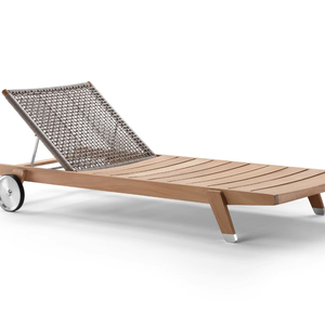 Y445J Wheel <b>Lounge</b> Sun <b>Chair</b> Wood Adjustable <b>Folding</b> Outdoor Public Furniture Pool Beach Leisure Relaxing Family Deck Recliners - Product Image 1