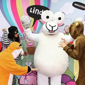 2019 populer lembut mewah tubuh besar domba kostum maskot khusus