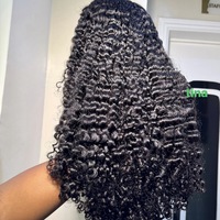 Vente en gros de demi-perruques 3 en 1 sans colle, avec bandeau, en forme de V et en forme de U, en cheveux indiens bouclés, en cheveux birmans et en perruques bouclées birmans