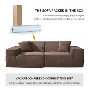 Sofá Modular Moderno y Sencillo de Pana de Alta Calidad para Sala de Estar Sofá Comprimido - Product Image 2
