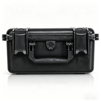 Boîte à outils portable en plastique noir PP IP67 étanche et antichoc avec mousse découpable, personnalisable OEM