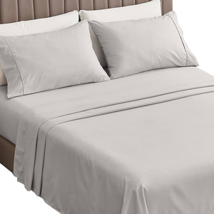 Chất lượng cao Trắng Vua kích thước 100% cotton <span class=keywords><strong>satin</strong></span> tấm ga trải giường và gối cho khách sạn bộ đồ giường đặt - Product Image 6