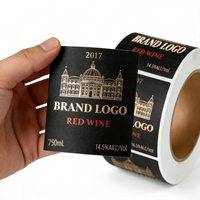 Étiquette personnalisée pour bouteille de vin rouge, estampage à chaud, feuille d'or, autocollante, autocollant pour verre à vin de Bordeaux pour les vignobles
