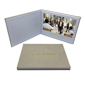 Folleto <span class=keywords><strong>Digital</strong></span> Personalizado de Tapa Dura de 10 Pulgadas, Libro de Video con Pantalla LCD y Tapa Dura de Lino - Product Image 1