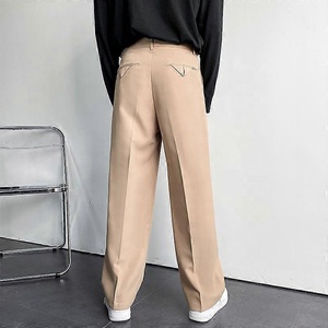 Pantalones <span class=keywords><strong>de</strong></span> Traje <span class=keywords><strong>de</strong></span> Pierna Ancha <span class=keywords><strong>para</strong></span> <span class=keywords><strong>Hombre</strong></span>, Blancos, Ajustados, Sin Arrugas, <span class=keywords><strong>para</strong></span> Negocios, Bodas, Estilo Coreano - Product Image 3