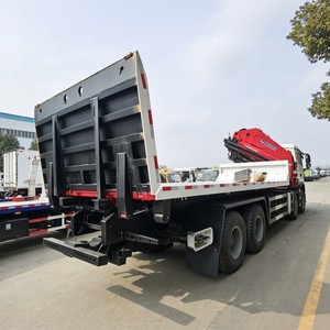Heavy Duty HOWO NX 20 Ton Slidebed Recovery <b>Truck</b> 8x4 <b>Flatbed</b> Wrecker with Knuckle Boom Crane - Product Image 3
