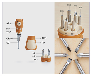 IThinking Petit Ours Brun Manuel Combinaison Tournevis Métal Articles Ménagers Article Promotionnel - Product Image 3