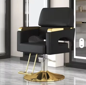 Fauteuil de Barbier Moderne en Similicuir avec Pompe Hydraulique, Hauteur Réglable, Base Carrée, Mobilier de Salon au Design Contemporain - Product Image 2