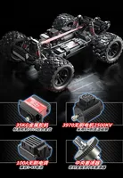 Coche RC MJX Hyper Go 10208 1/10 Little Monster, Coche de Escalada a Control Remoto de Alta Velocidad sin Escobillas, Simulación, Juguete para Adultos, Regalo