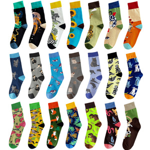 Venta al por mayor Funky Funny Colorful Print <span class=keywords><strong>calcetines</strong></span> de punto transpirable hombres mujeres Crew Street Casual <span class=keywords><strong>Calcetines</strong></span> - Product Image 1