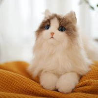 Poupée en peluche chat super simulation personnalisée par les fabricants, poupées d'animaux chaton en posture assise mignonne sur mesure