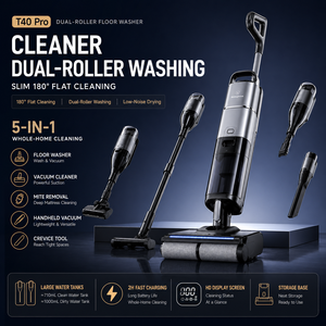 Nettoyeur de sol intelligent <span class=keywords><strong>sans</strong></span> <span class=keywords><strong>fil</strong></span>, <span class=keywords><strong>aspirateur</strong></span> humide <span class=keywords><strong>et</strong></span> sec portatif avec double brosse rotative autonettoyante, puissant pour les sols <span class=keywords><strong>et</strong></span> les tapis de la maison - Product Image 1