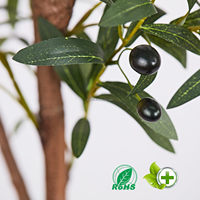6ft Kunstmatige Olijfboom Faux Ingemaakte Olijfzijden Boom Met Takken En Fruit Voor Moderne Thuiskantoor Woonkamer Vloer Decor