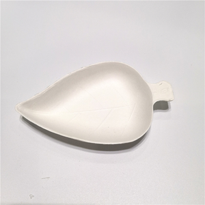 Plateau à Dessert jetable de canne à sucre de haute qualité, plateau à Dessert de Bagasse Compostable assiettes biodégradables en forme de feuille - Product Image 2