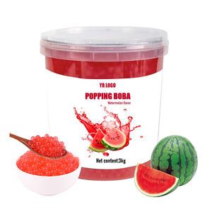 Perles de boba éclatantes aromatisées à la pastèque de qualité supérieure avec sucre pour garniture de bubble tea, sac de gros pour boissons de haute qualité - Product Image 5