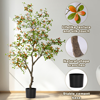 Grand arbre artificiel moderne tropical Livistona Chinensis en PVC, fausse plante bonsaï en pot plastique pour décoration intérieure et extérieure, idéal pour anniversaire